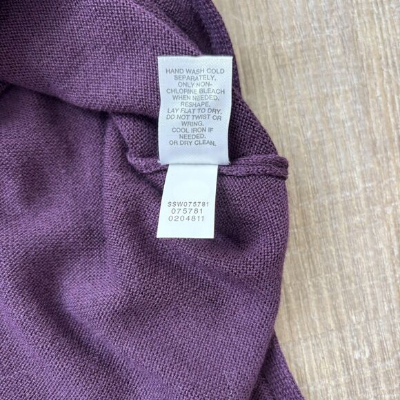 J. Jill Womens Wool Blend Knit Grace Tunic Sweater Size M Purple Side Slits NEW - Picture 9 of 12